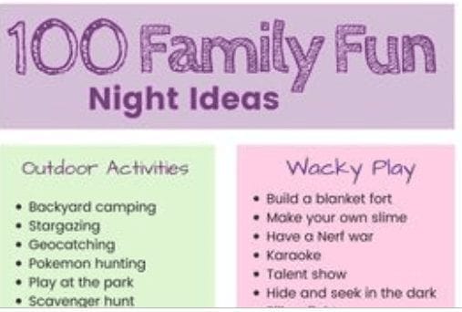 100 Family Fun Night Ideas
