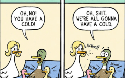 Relatable Duck Comic on Family Colds