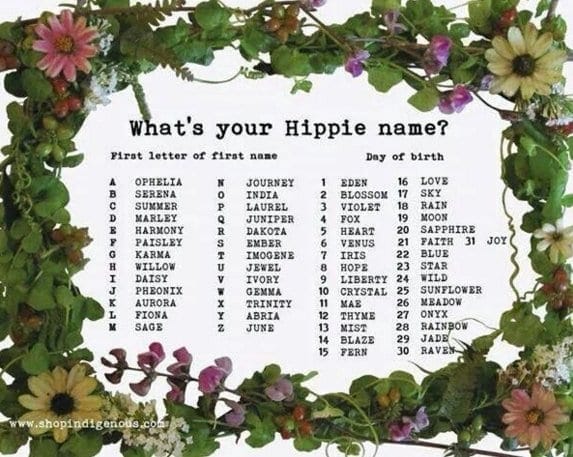 Hippy Name Generator • Enchanted Little World