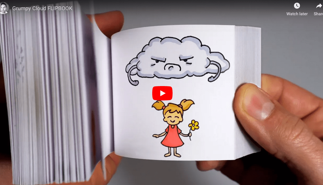 Grumpy Cloud Vs Rainbow Flipbook Animation