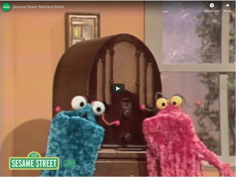 Sesame Street Martians Meet A Radio