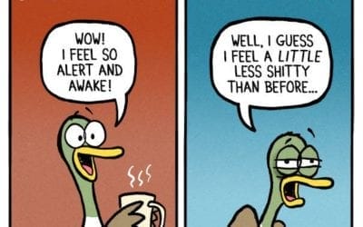 Relatable Duck On Coffee