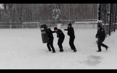 Kids Battle Cops In Snowball Fight