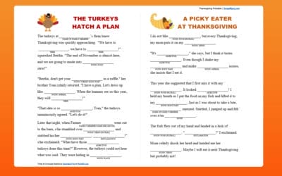 Free Printable: Thanksgiving Mad Libs