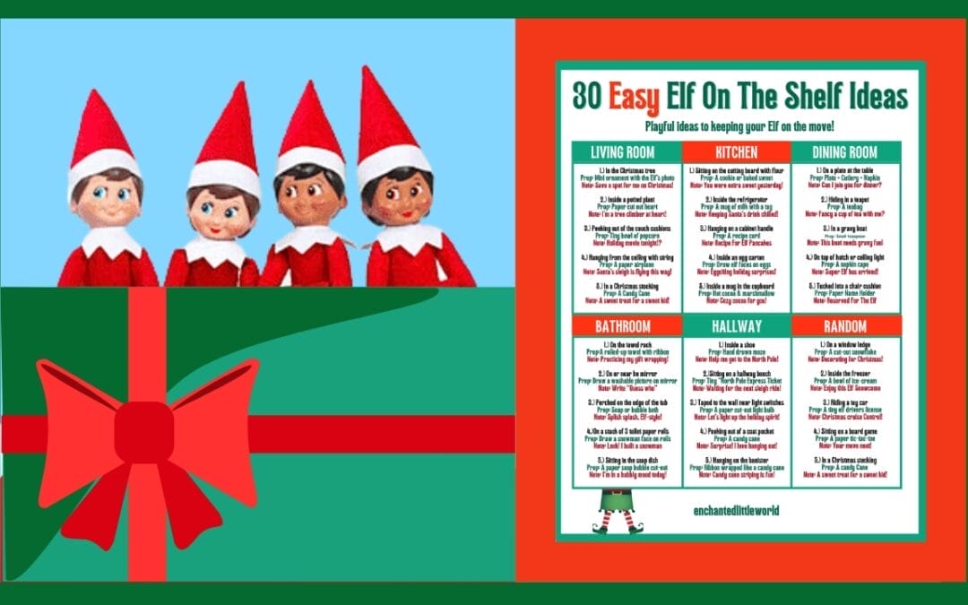 Free Printable: 30 Elf On The Shelf Ideas