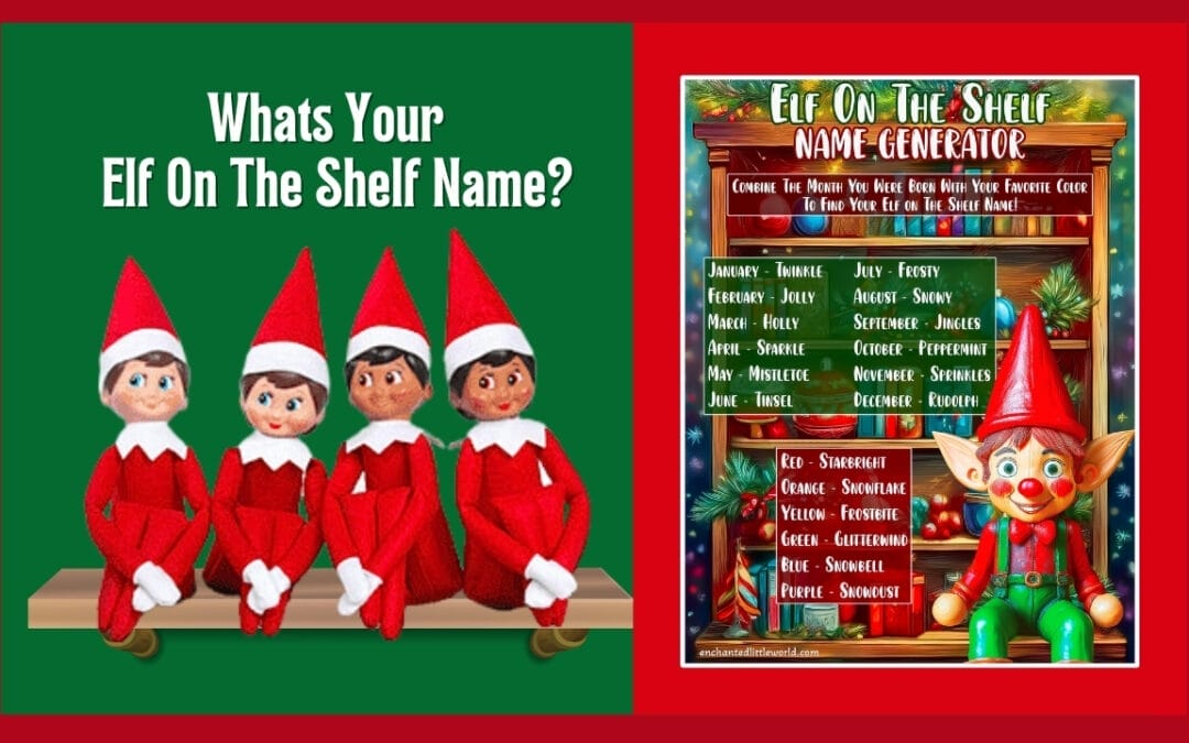 Free Printable: Elf On The Shelf Christmas Name Generator