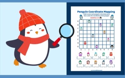 Free Printable: Penguin Grid Coordinate Worksheet