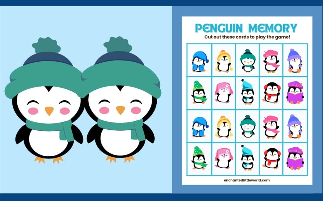 Free Printable: Penguin Match Memory Game