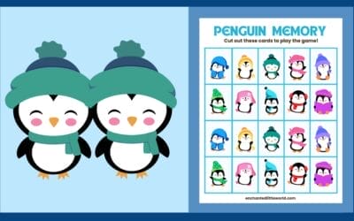 Free Printable: Penguin Match Memory Game