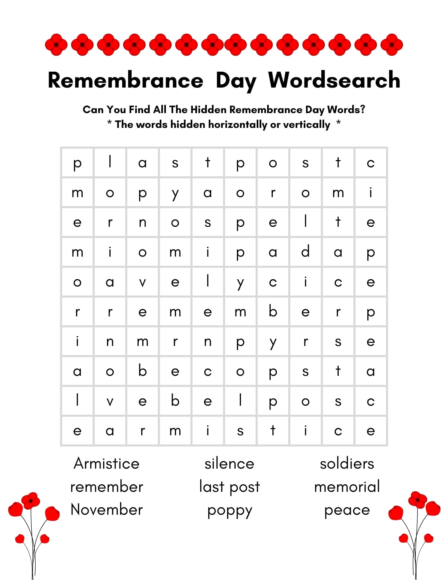 Free Remembrance Day Reflection Worksheet for kids, featuring poppy illustrations and a writing prompt about the significance of Remembrance Day. 🎖️