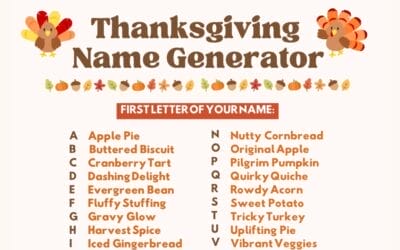 Free Printable: Thanksgiving Name Generator