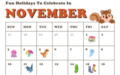 Free Printable: November Calendar: 20 Fun Holidays 🤗